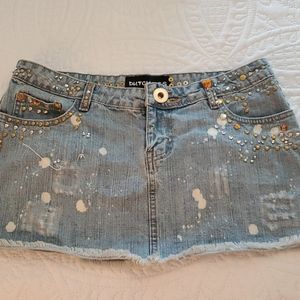 DUTCHESS mini skirt size 9 demin with sequens